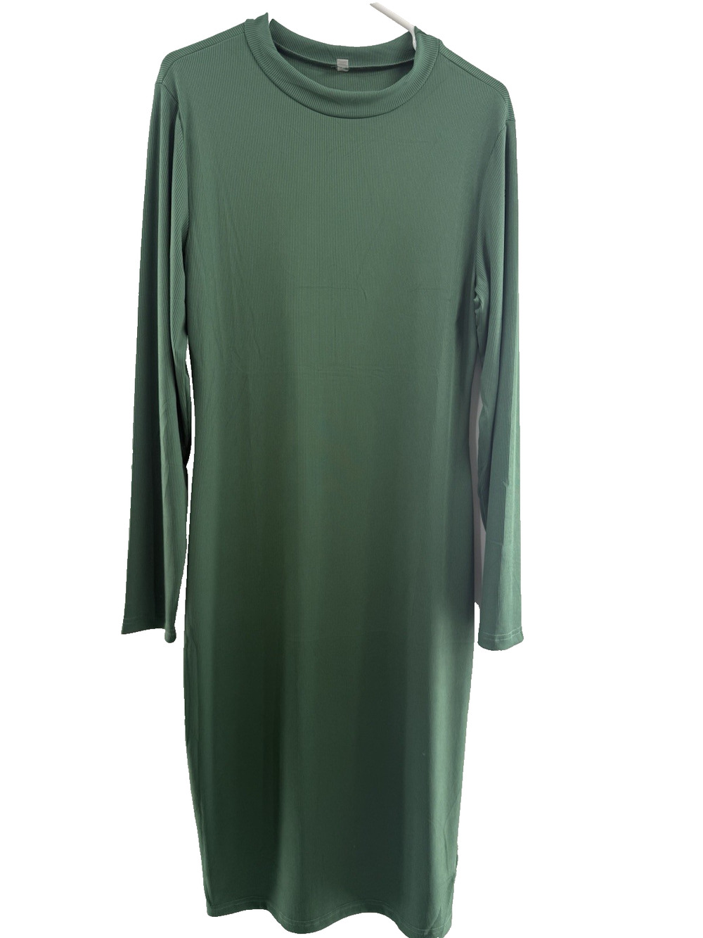 Women Long Sleeve Dress Ribbed Knit Slit 2024 Fall Cocktail Party Bodycon XXL..